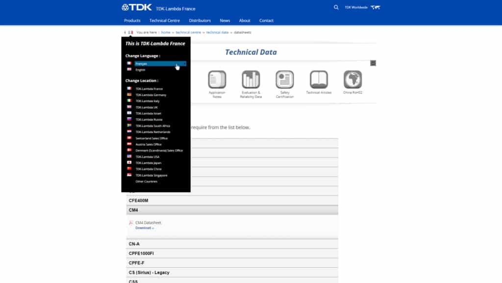 TDK-Lambda screenshot (click to enlarge)