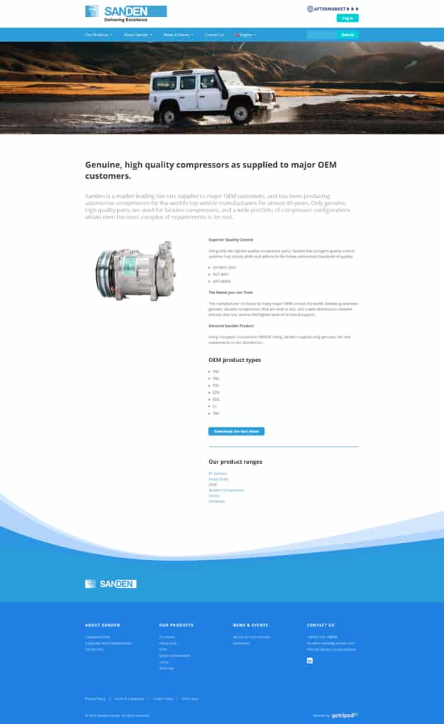 Sanden Website case study 2