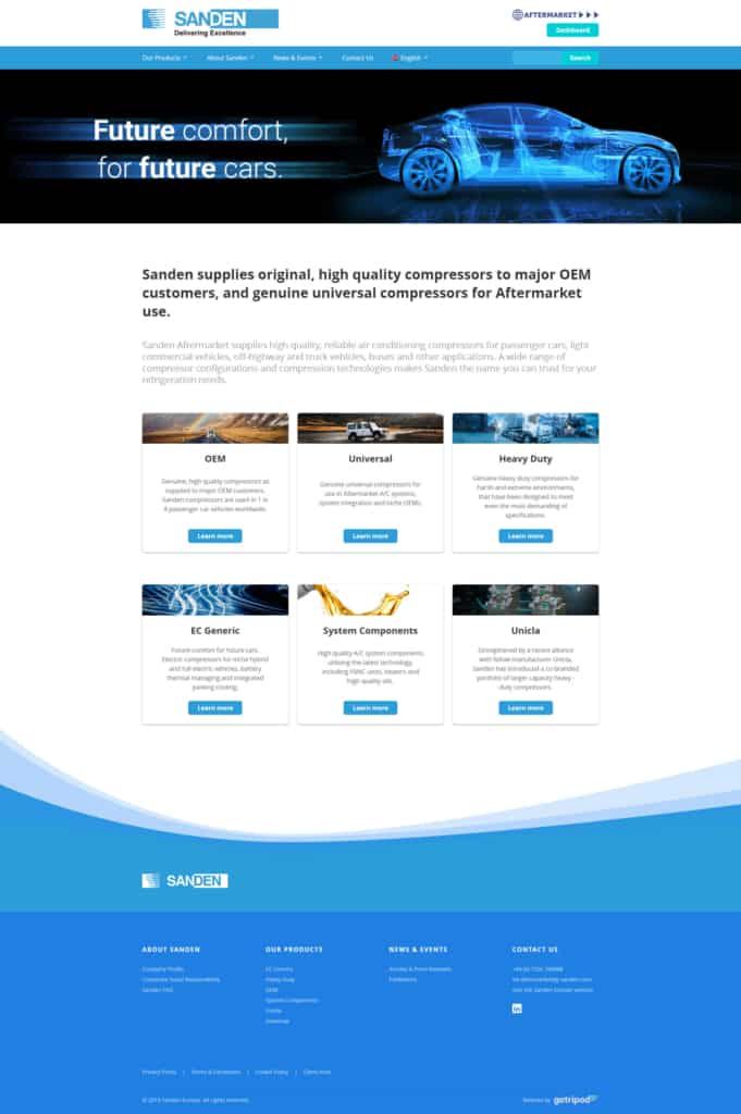 Sanden Website case study 3